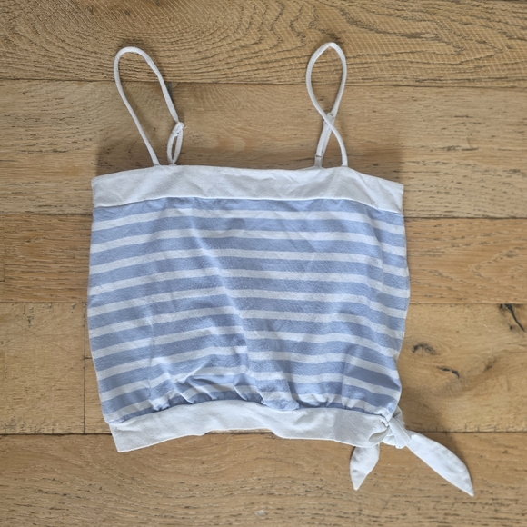 1990's Guess Blue and White Striped Tank Top coastal y2k vintage - Picture 1 of 5